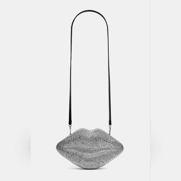 NWT $345 SIMON MILLER Crystal Lip Clutch Convertible Crossbody Kiss Clutch - Picture 4 of 10